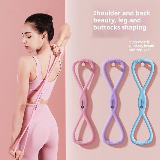 8 Words Chest Expander Fitness Elastic Rope